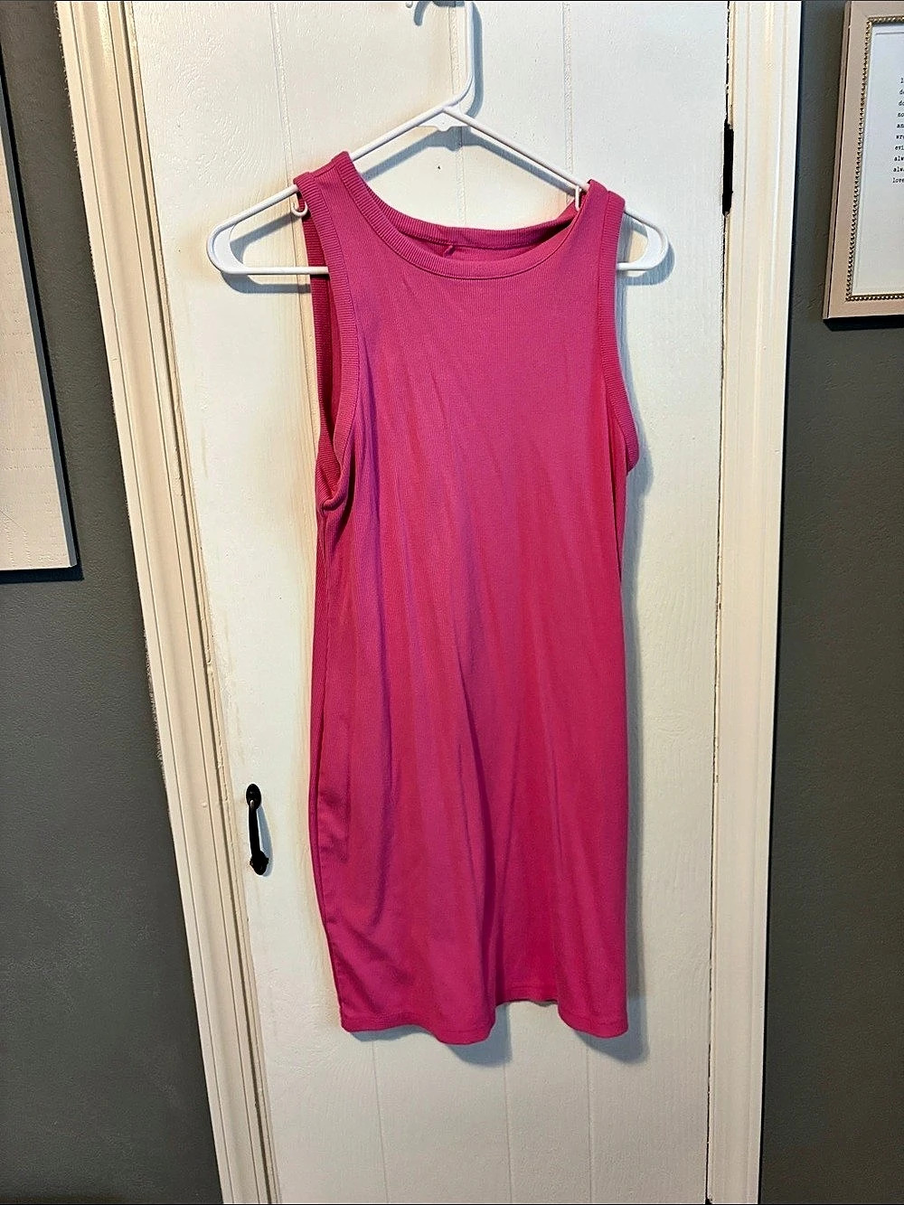 A New Day Ribbed Softstreme Slim-Fit Tank Dress Pink